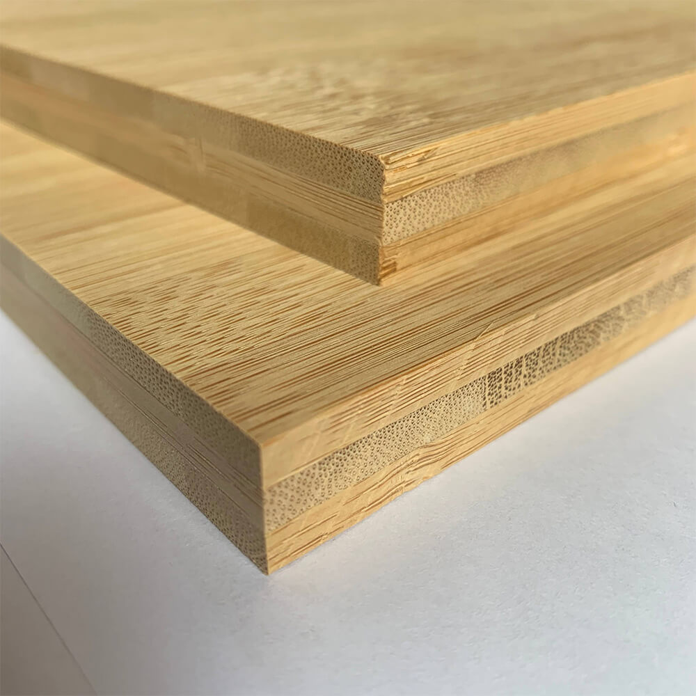 High-quality 3 layer cross pressed bamboo board detail for durable countertops and furniture